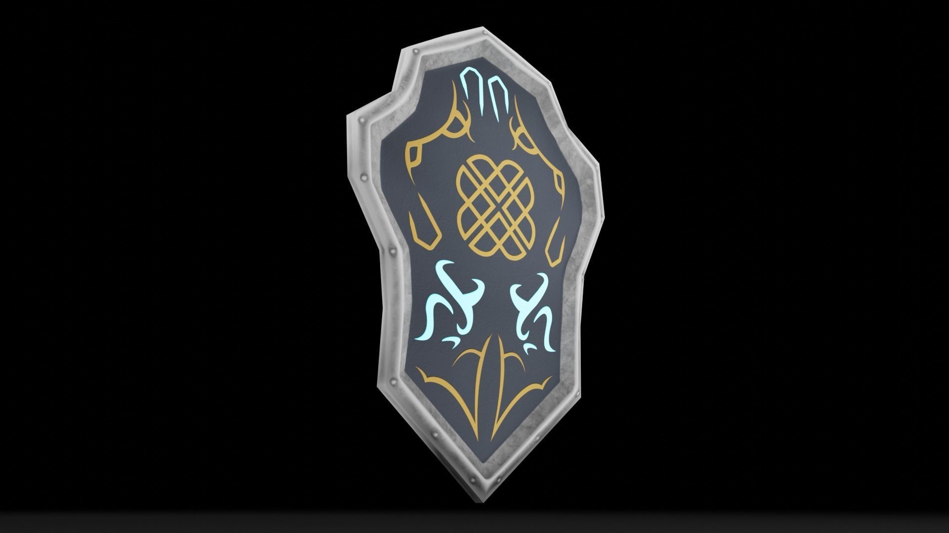 Fantasy Stylised Shields Free low-poly 3D model_3