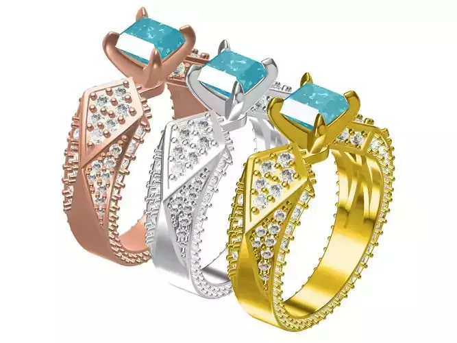 pyramid Cut Wedding Ring 01