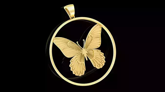 Butterfly pendant jewelry gold