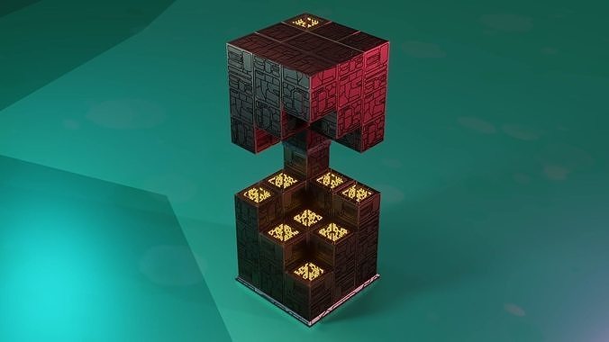 Modular Stylized Cyberpunk Building 2 Low-poly 3D model