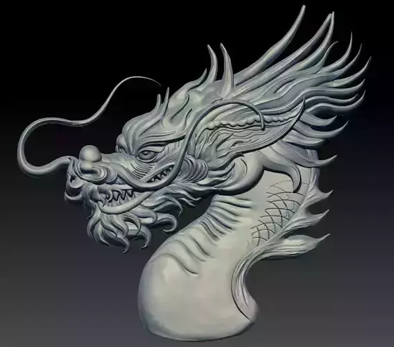 Chinese Dragon Head relief 