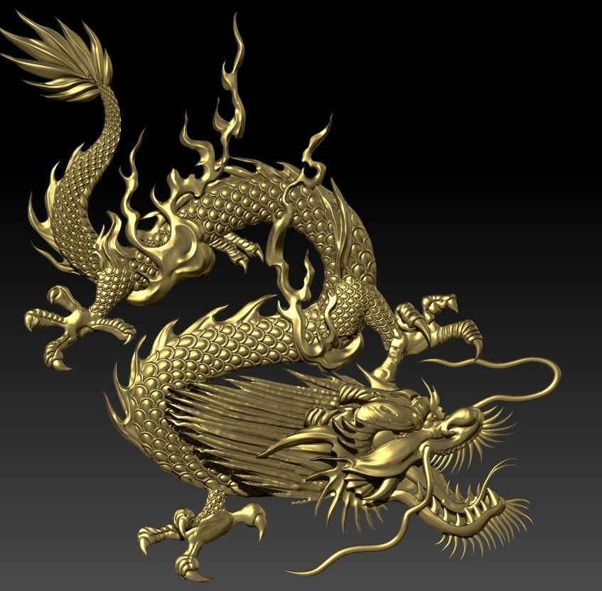 Chinese dragon relief model for CNC and 3D Print 3D print model_1