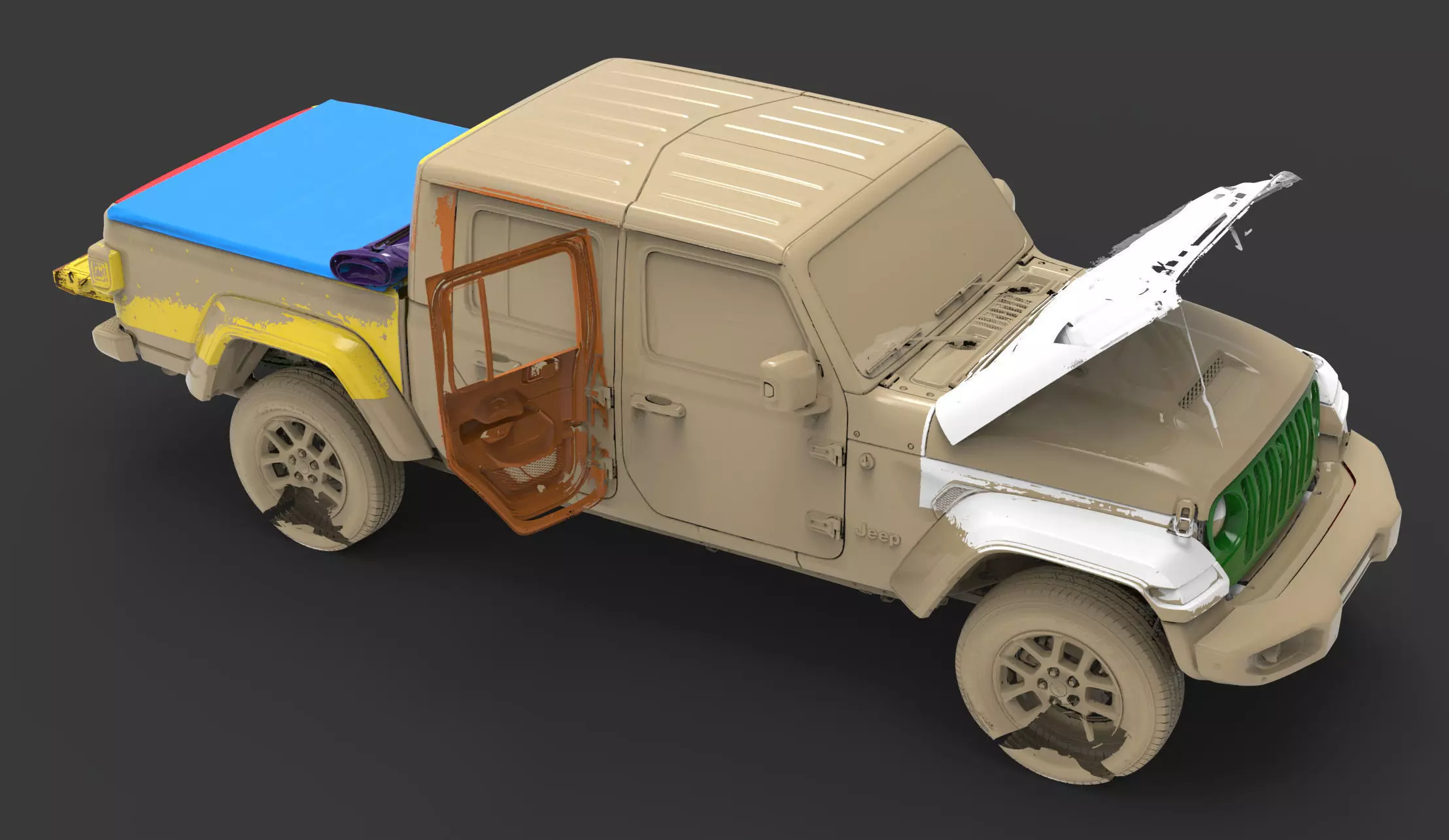 Jeep Wrangler Gladiator 2019 Exterior MULTIPLE Native 3D Scan 3D model_0