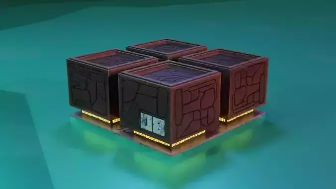 Modular Stylized Cyberpunk Building 6 Free low-poly 3D model