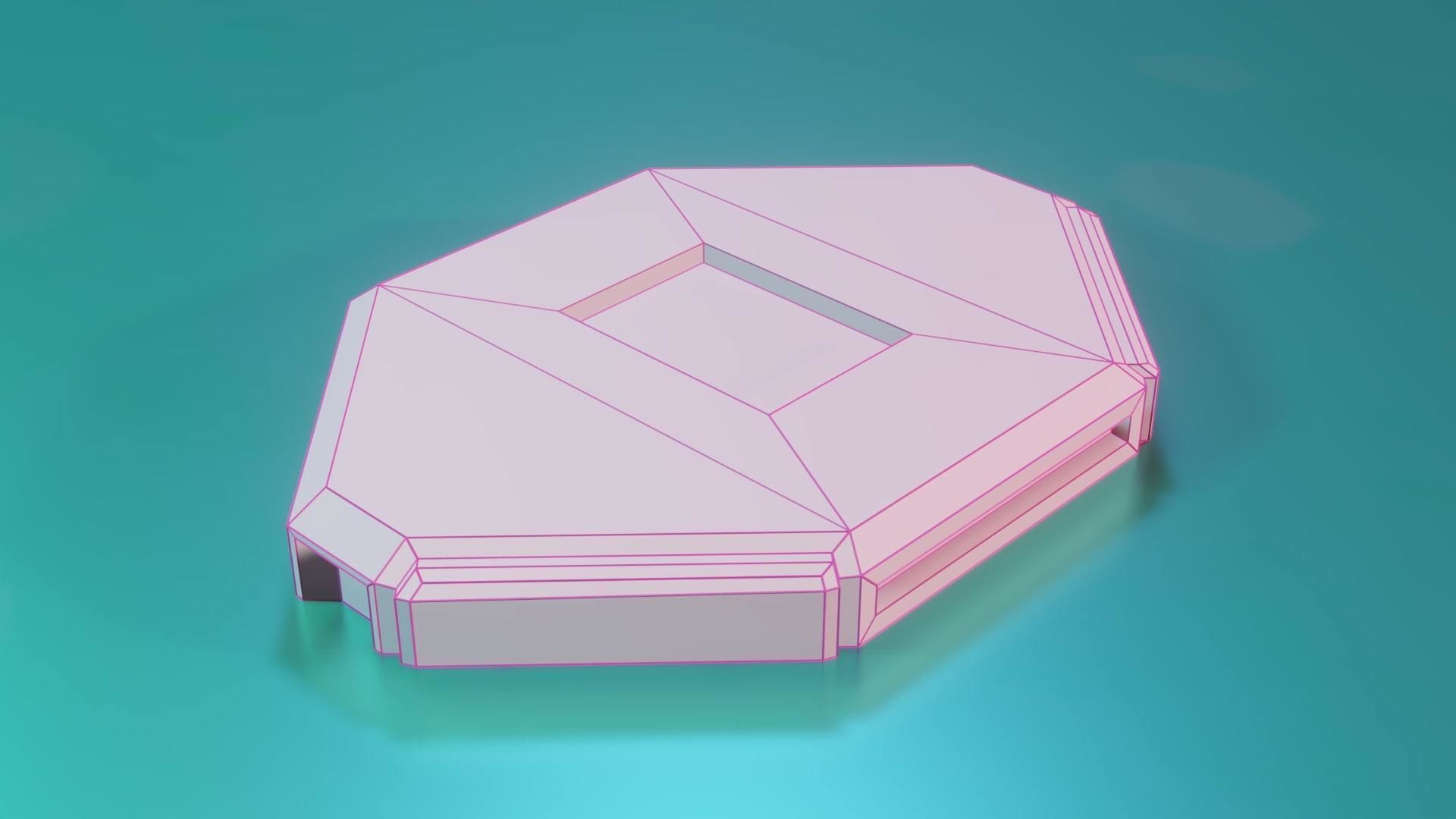 Modular Stylized Cyberpunk Building 7 Low-poly 3D model_4