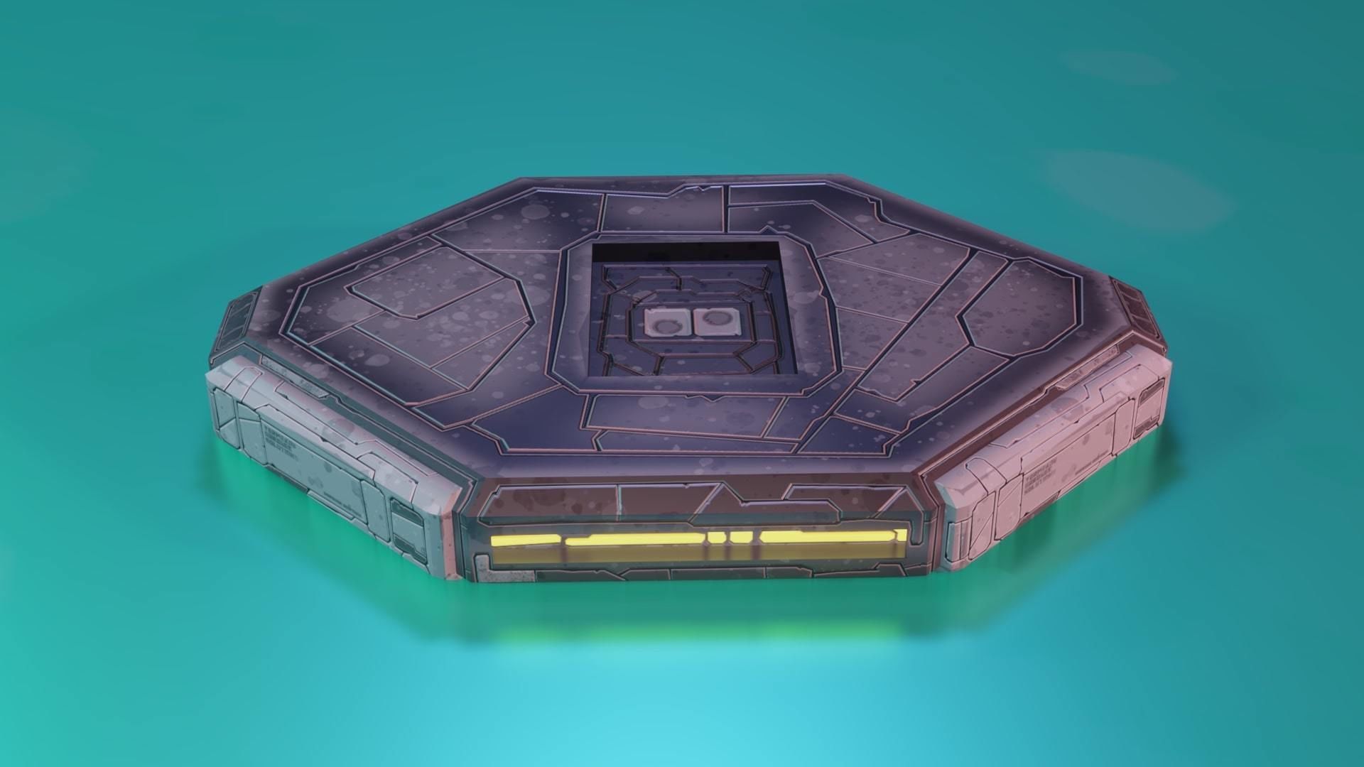 Modular Stylized Cyberpunk Building 7 Low-poly 3D model_1