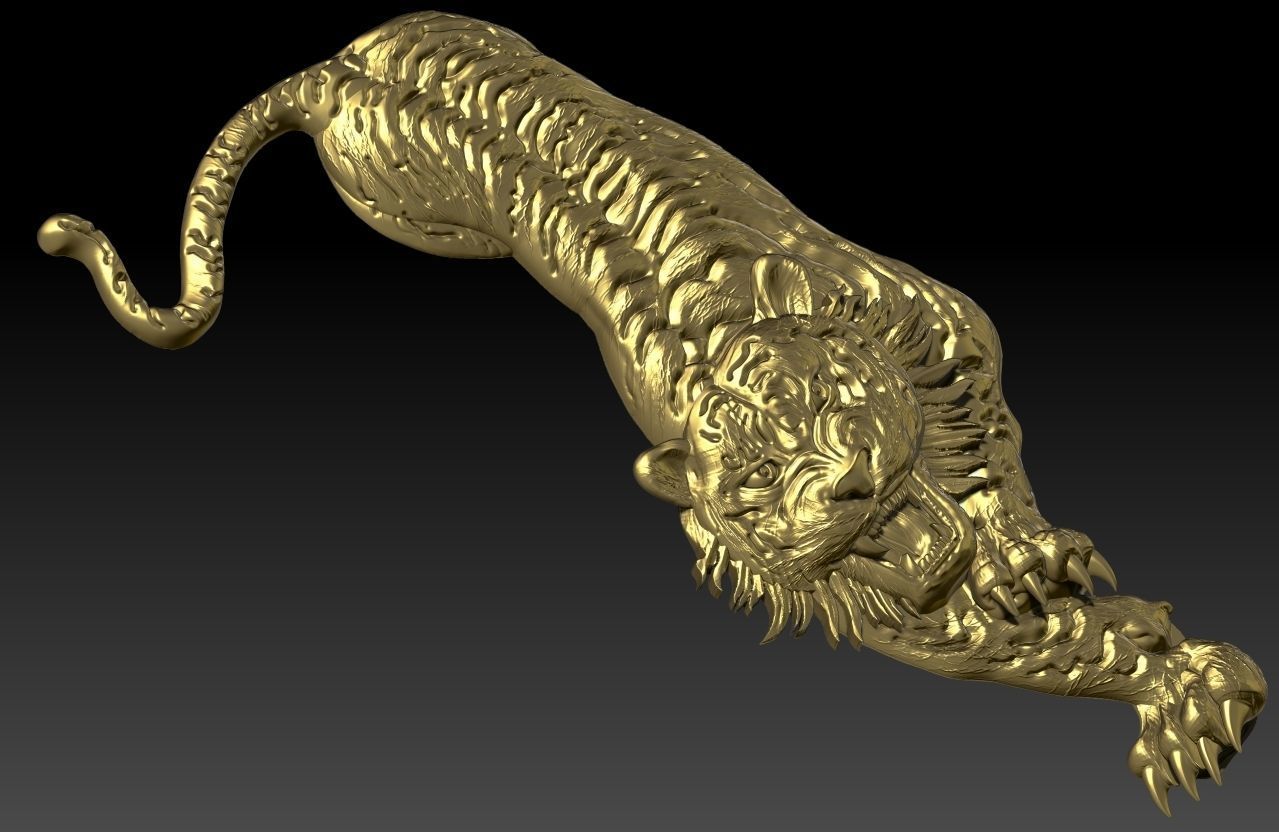 Chines Tiger Relief model for CNC and 3D Print able 3D print model_3