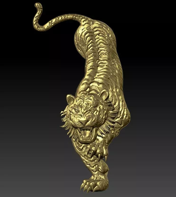 Chines Tiger Relief model for CNC and 3D Print able 3D print model_0