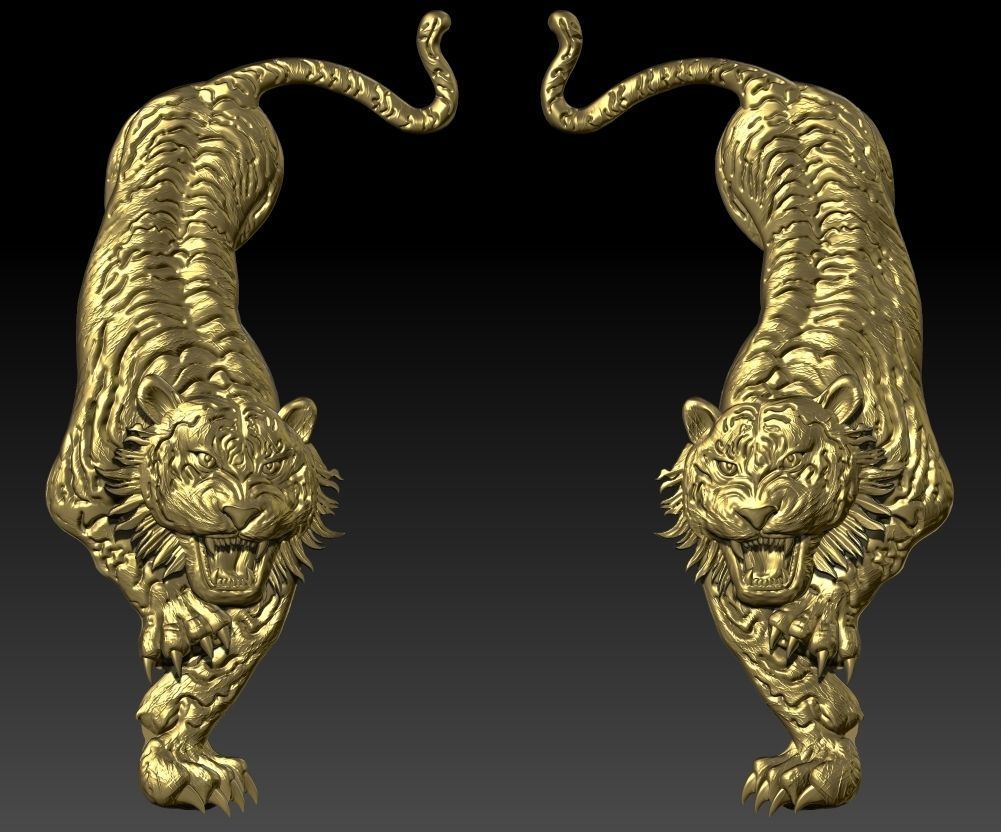 Chines Tiger Relief model for CNC and 3D Print able 3D print model_2