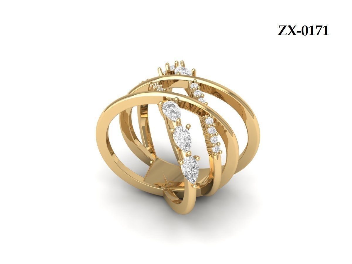 Wedding Ring 3D print model_12
