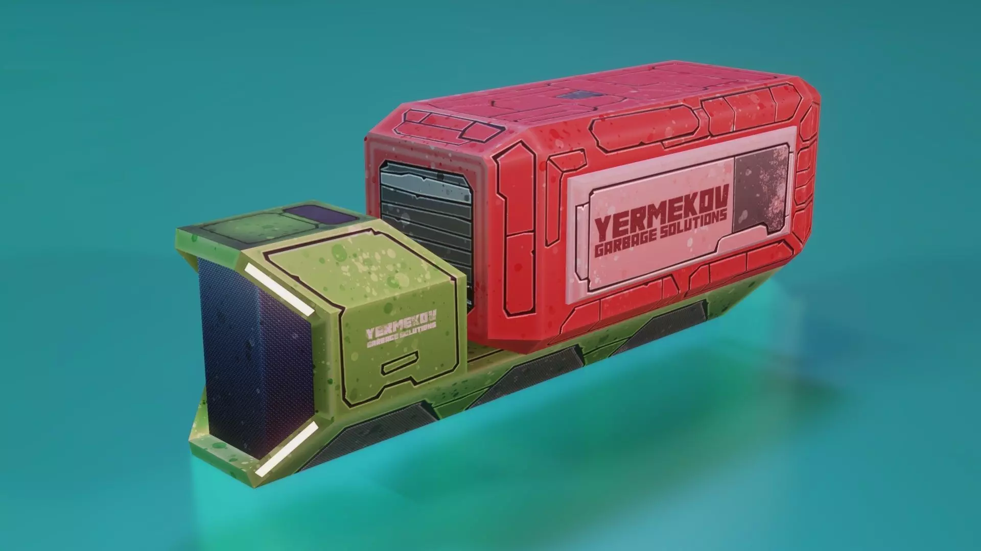 Low Poly Stylized Sci-Fi Hover Truck Free low-poly 3D model