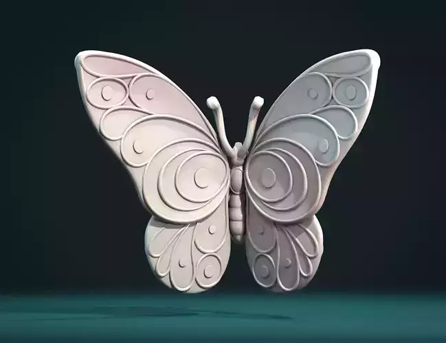 Butterfly W silver 3D print model