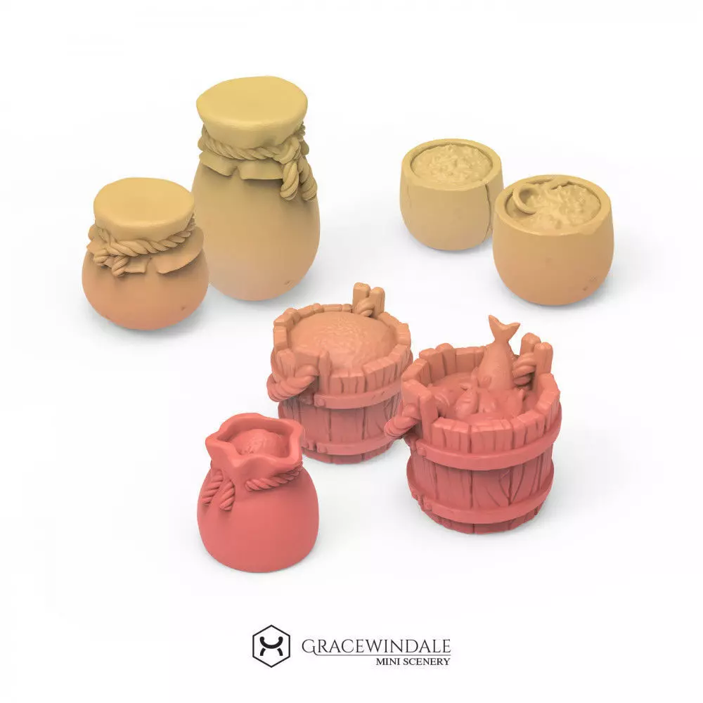 Market Props Set 3D print model