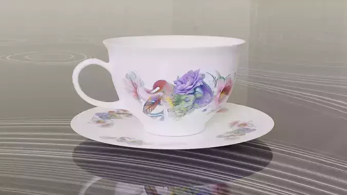 Tea Cup with flowers texture