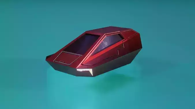 Low Poly Stylized Sci-Fi Hover Car