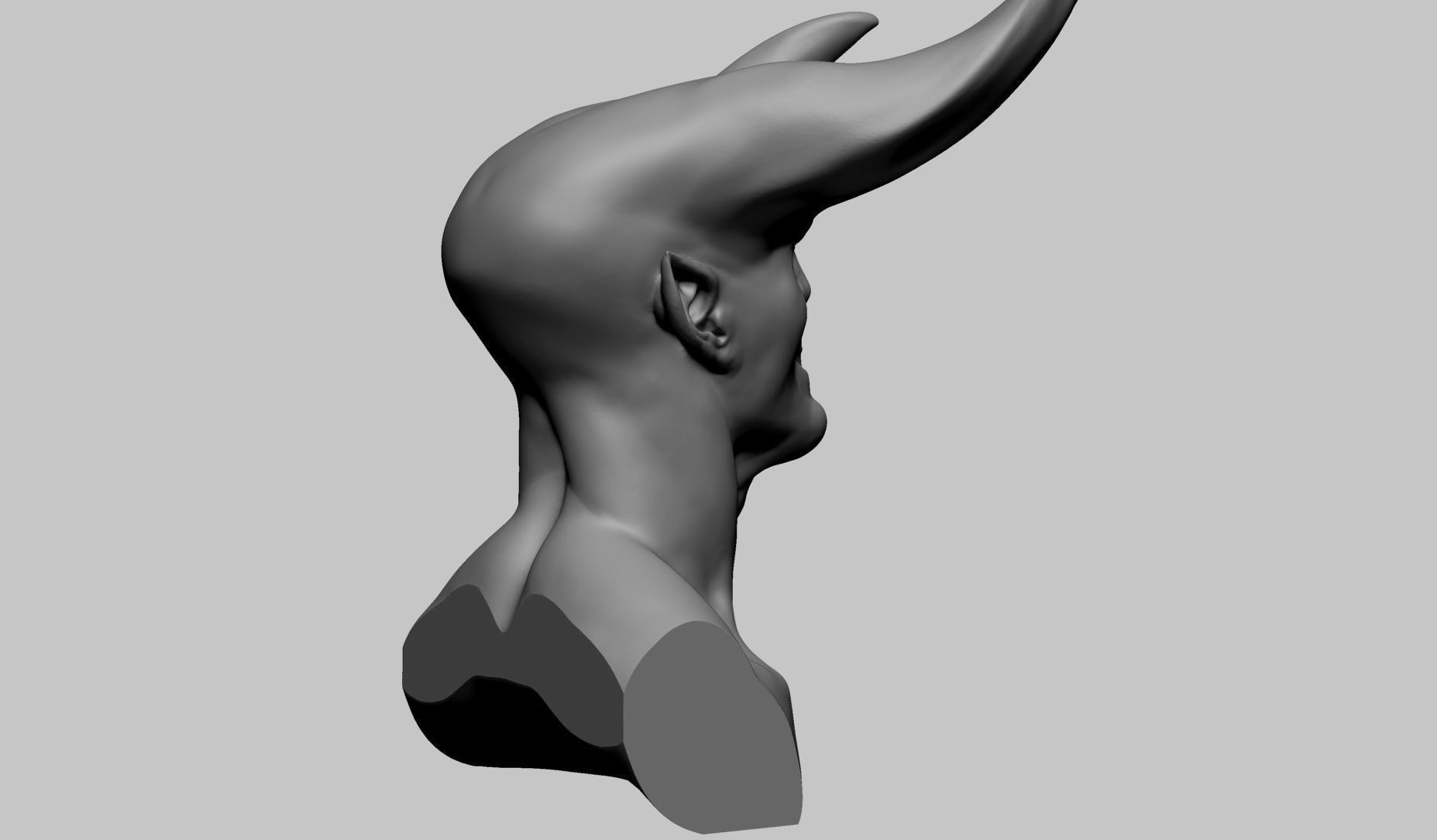 Creature Bust A 3D print model_2