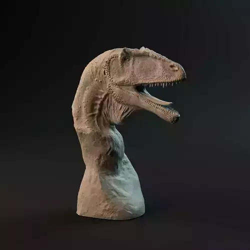 Carcharadontosaurus bust - pre-supported dinosaur head 3D print model