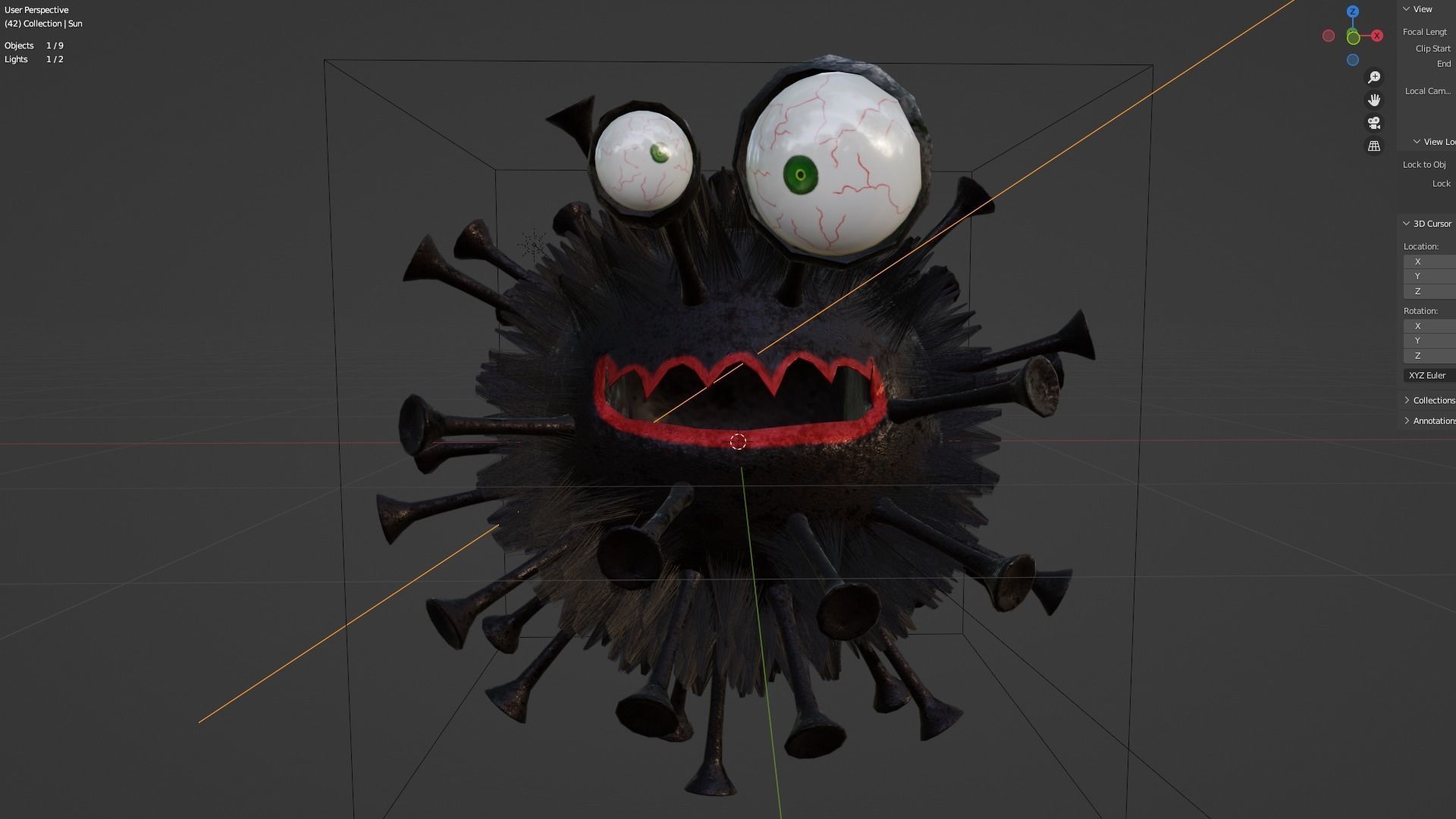 microbe 4 virus Low-poly 3D model_10