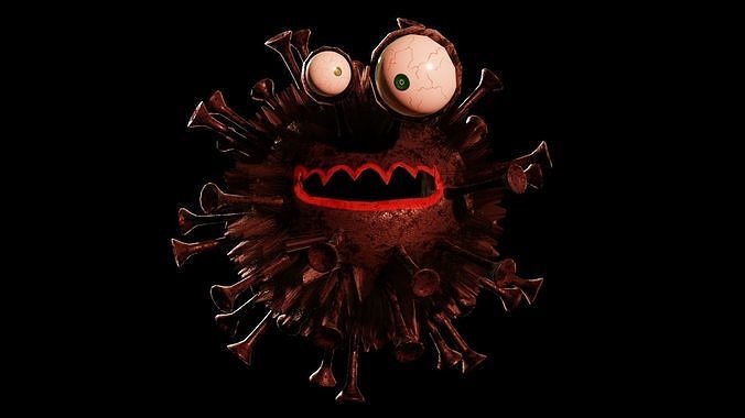 microbe 4 virus Low-poly 3D model