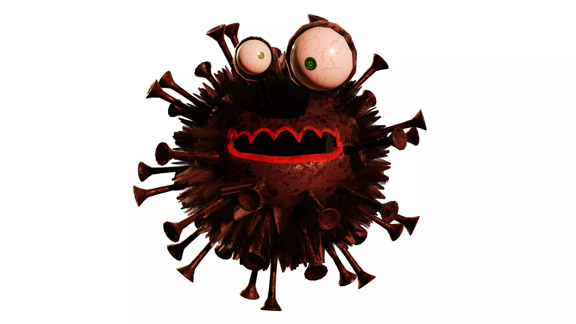 microbe 4 virus Low-poly 3D model_0