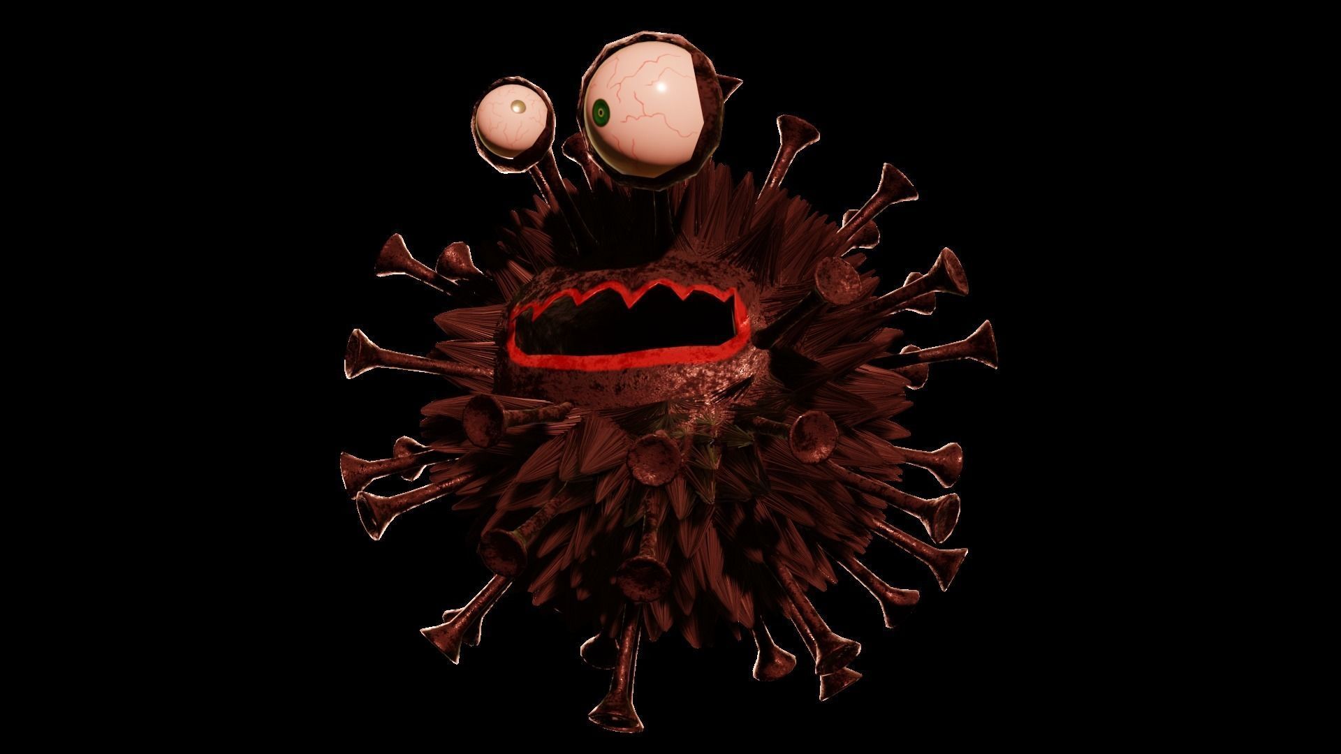 microbe 4 virus Low-poly 3D model_7