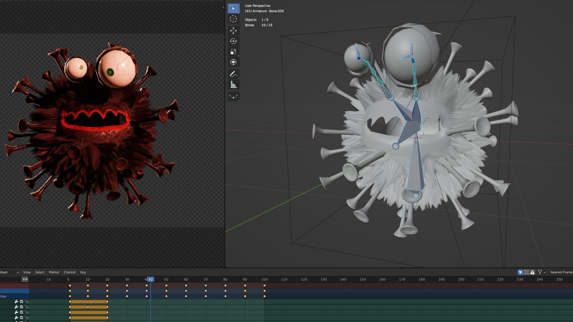 microbe 4 virus Low-poly 3D model_4