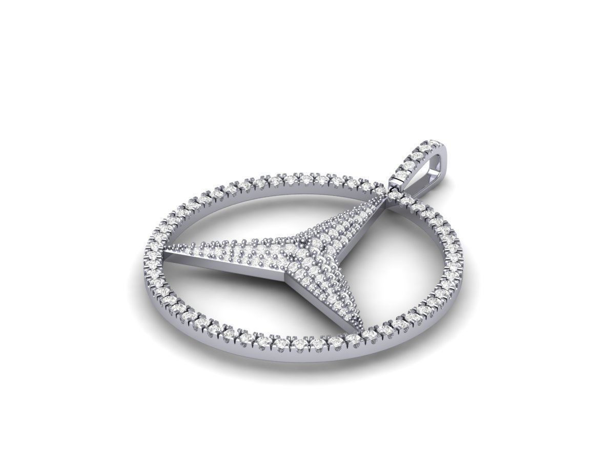 Mercedes Pendant 3D print model_2