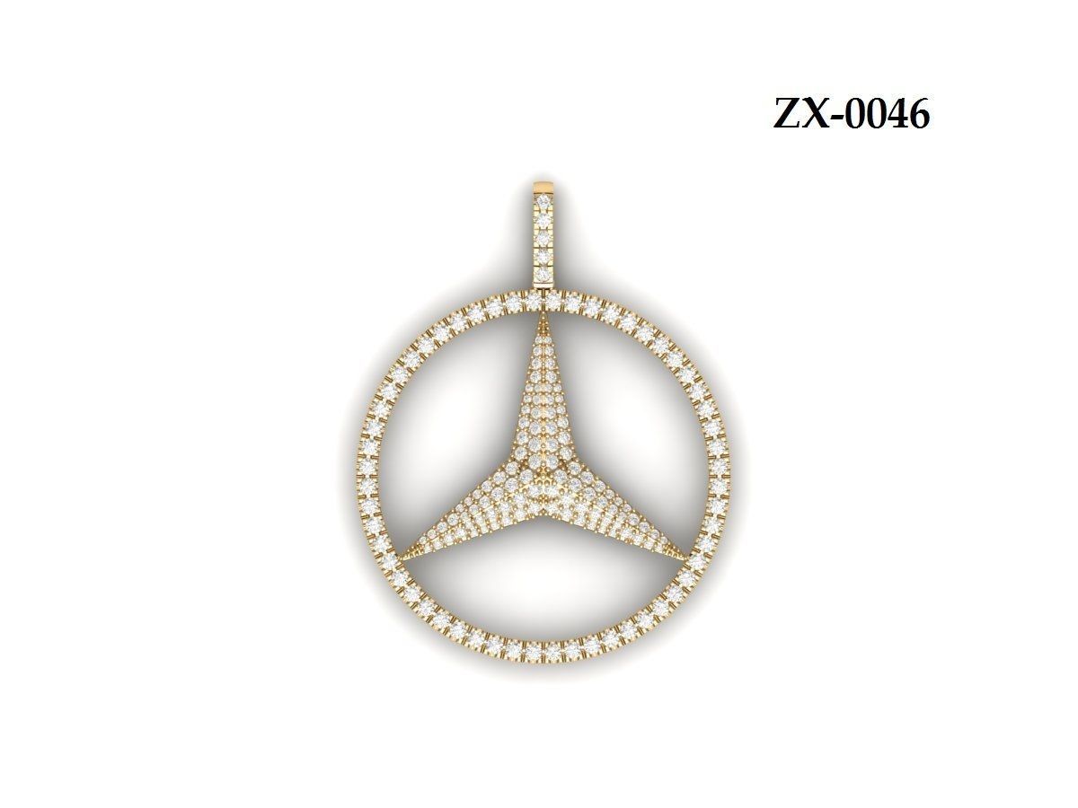 Mercedes Pendant 3D print model_12