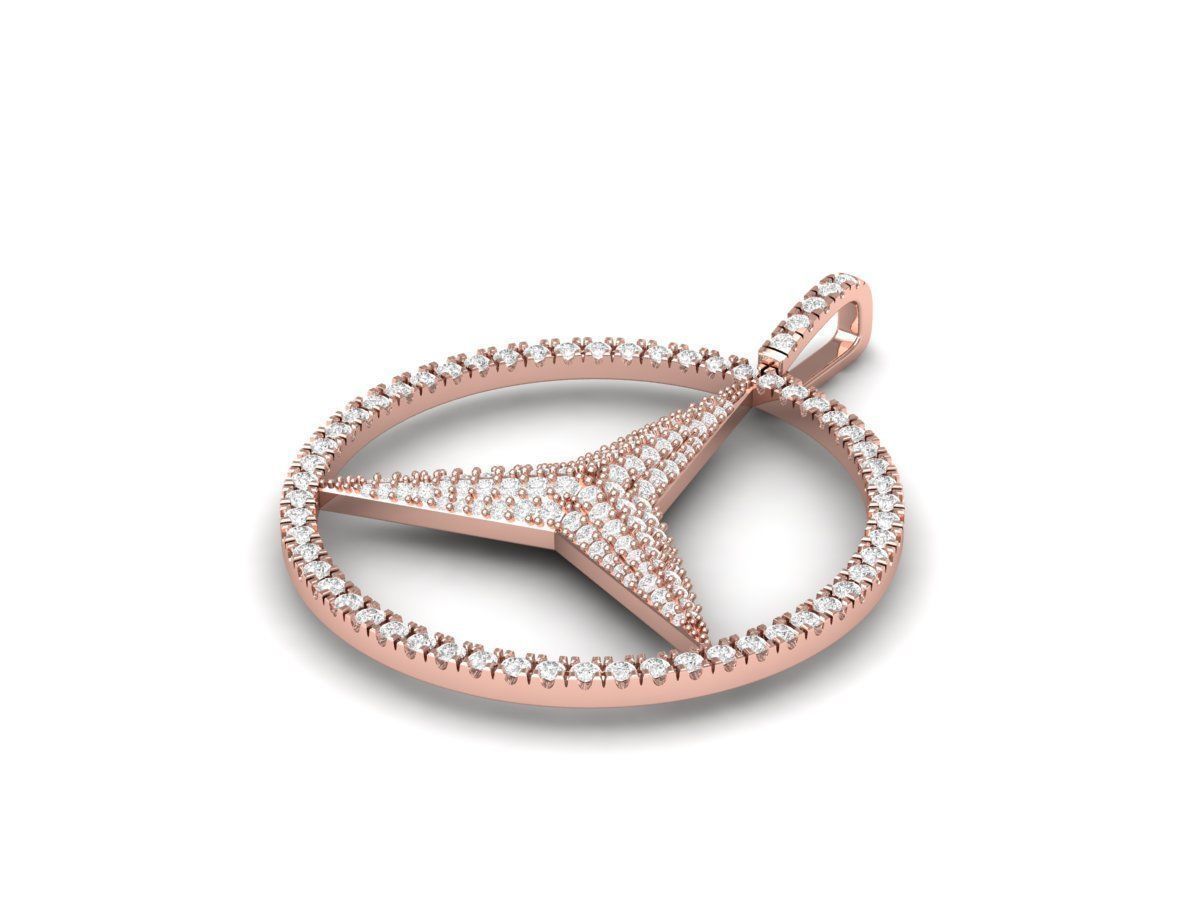 Mercedes Pendant 3D print model_1