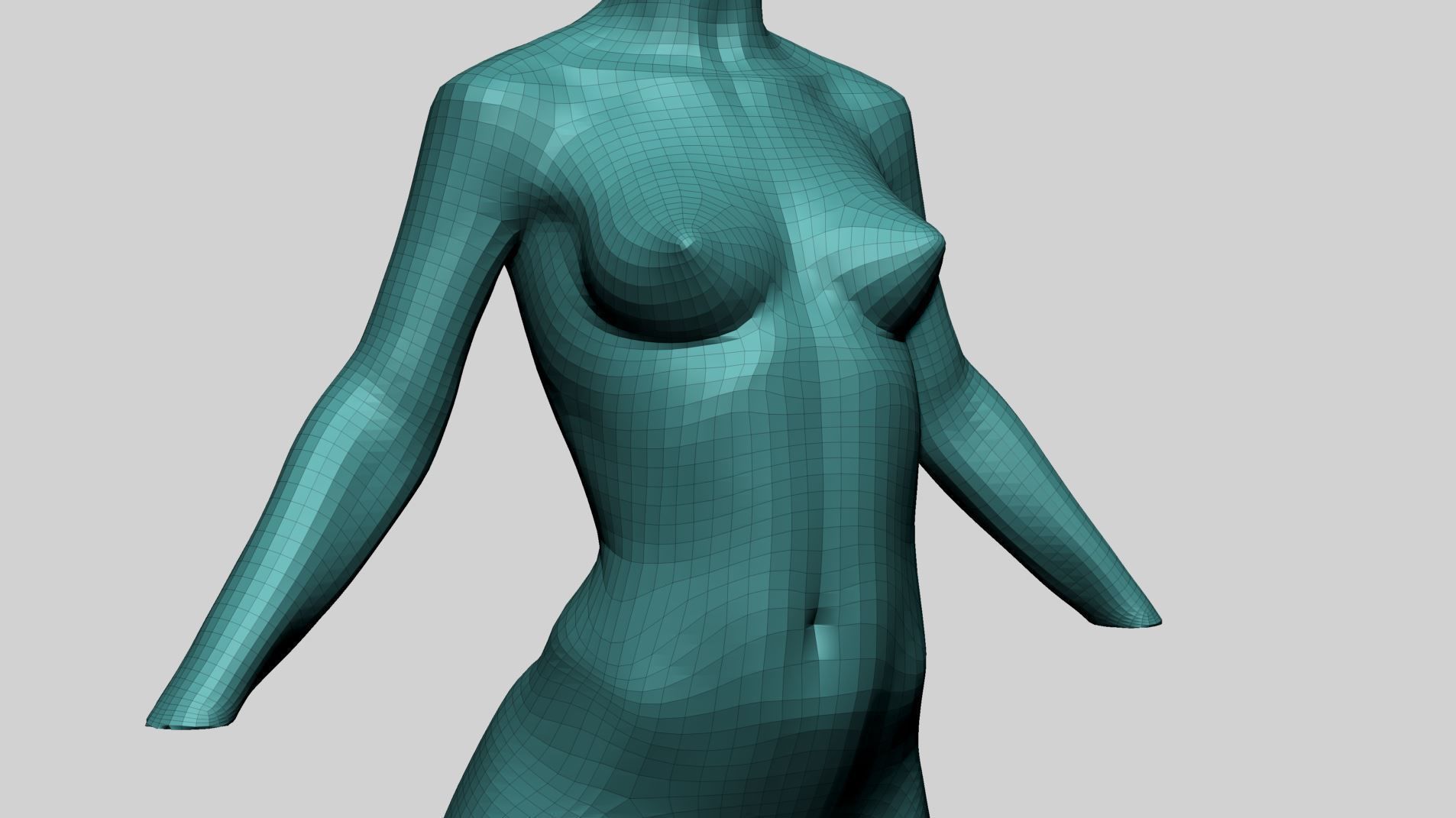 Stylized Female Torso Printable A 3D print model_11