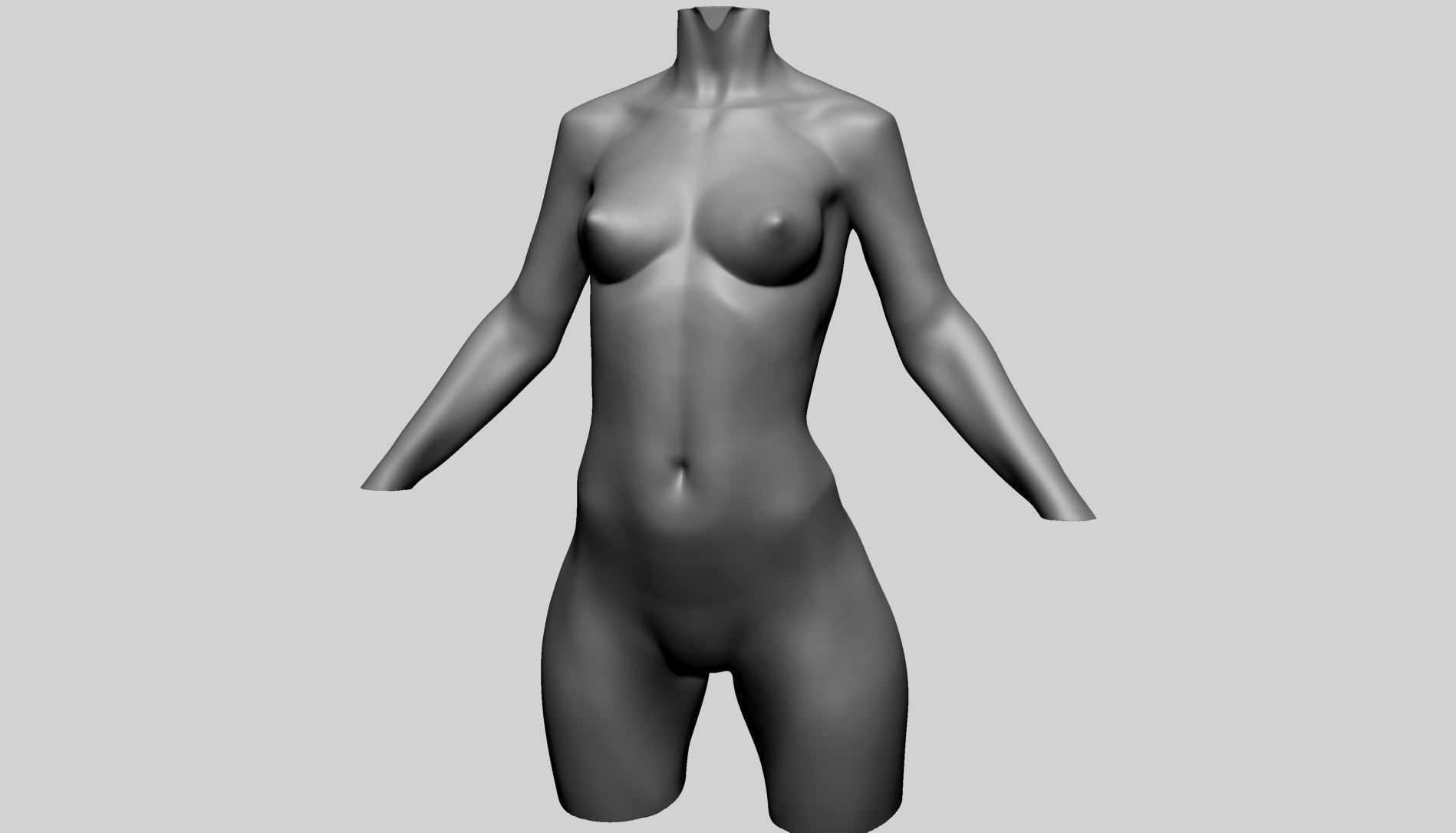 Stylized Female Torso Printable A 3D print model_7