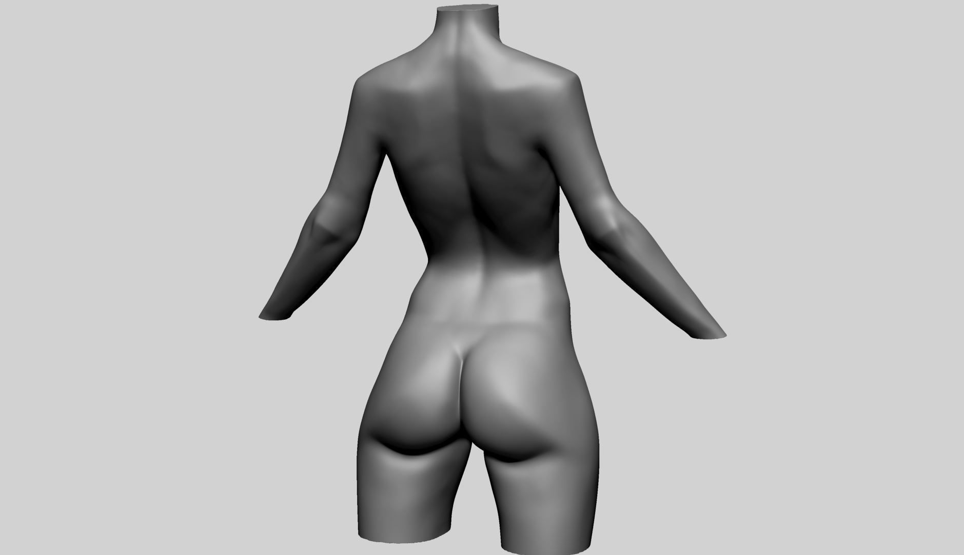 Stylized Female Torso Printable A 3D print model_4