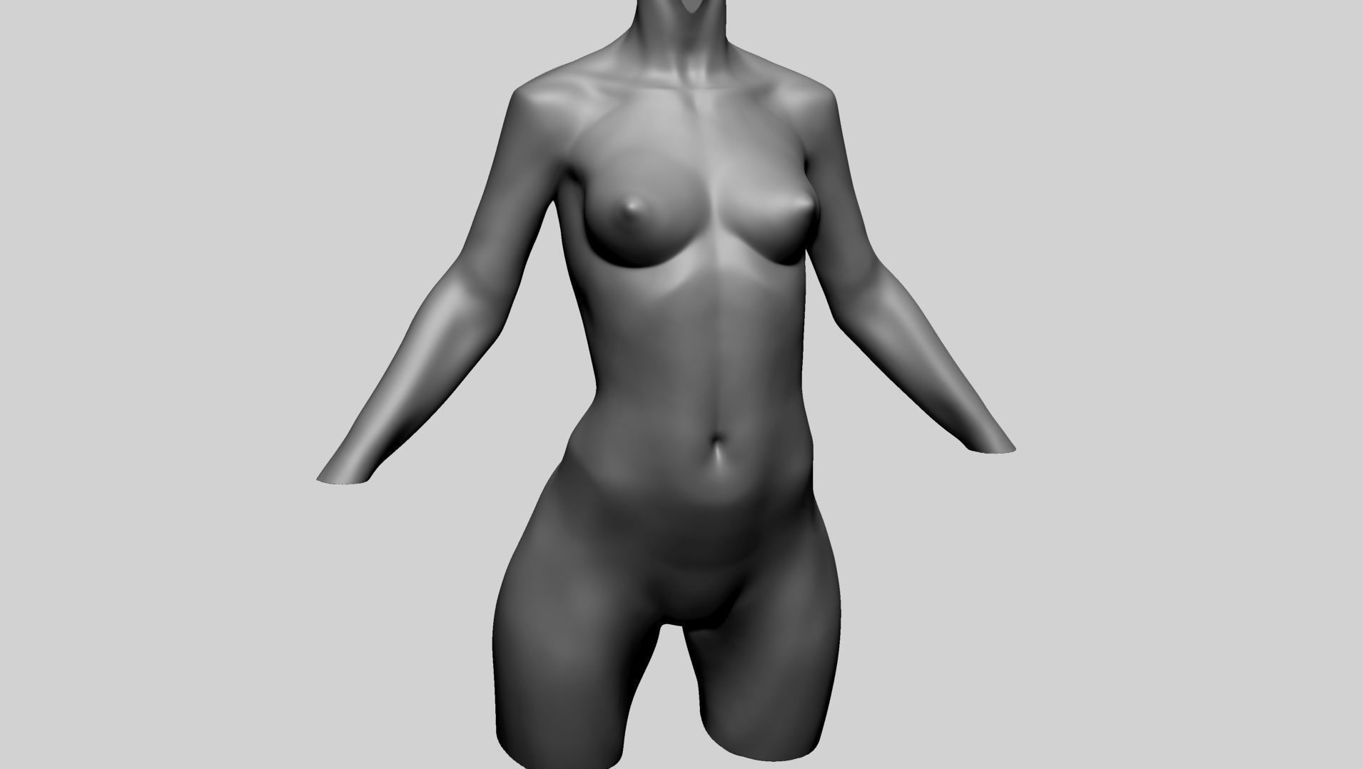 Stylized Female Torso Printable A 3D print model_1