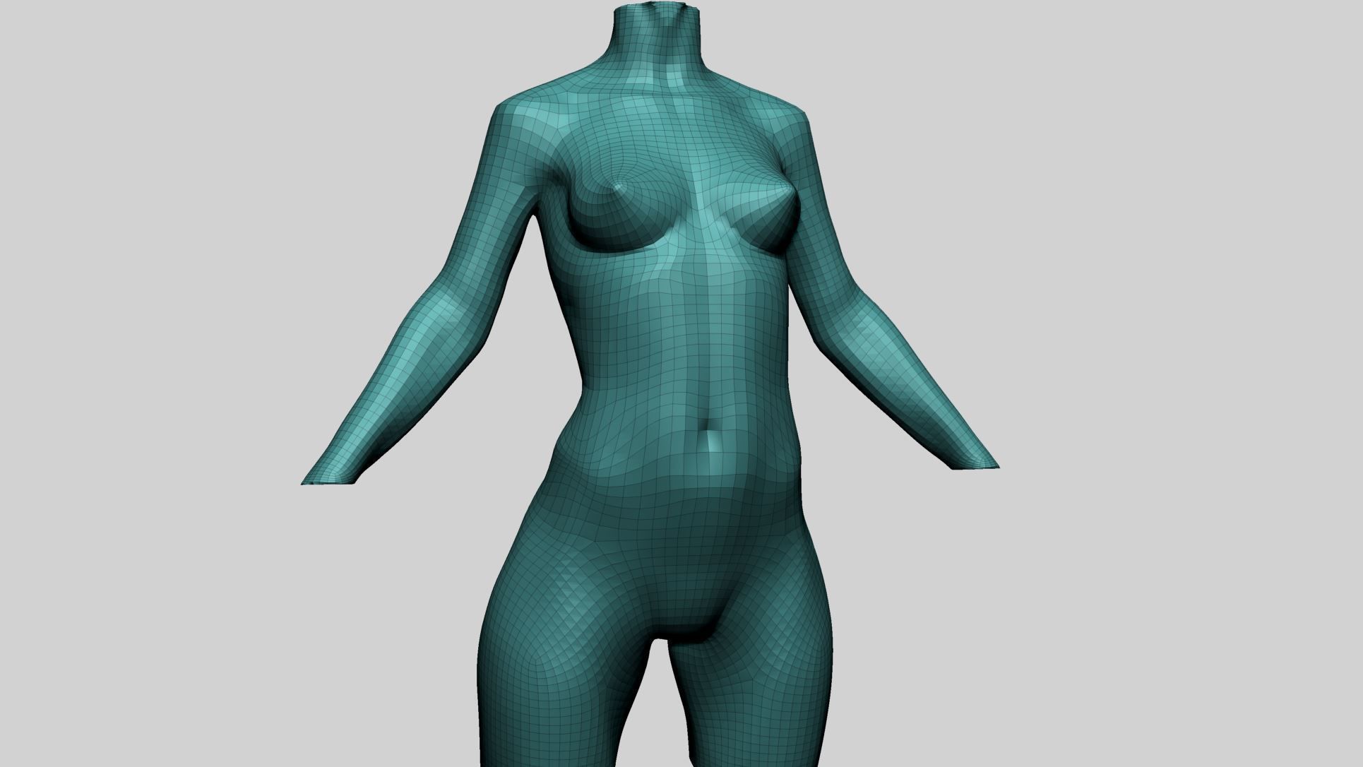 Stylized Female Torso Printable A 3D print model_10