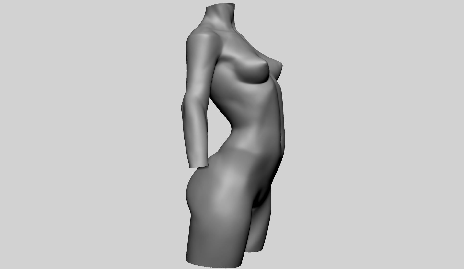 Stylized Female Torso Printable A 3D print model_2
