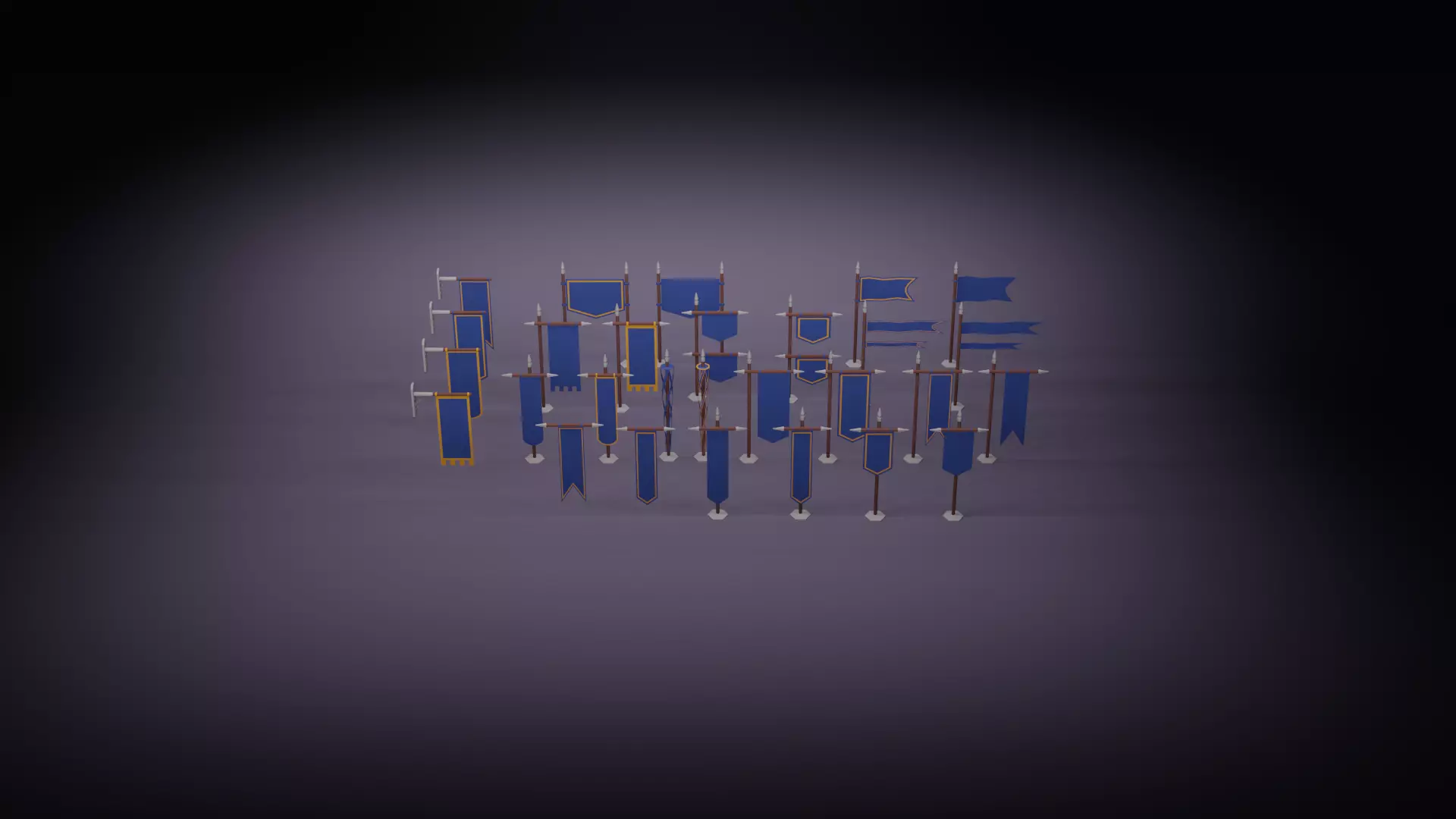 Low Poly Flags Low-poly 3D model_0