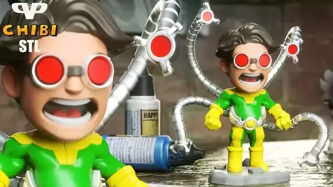 Doctor Octopus Chibi STL for 3D Printing ChibiSTL 3DXM