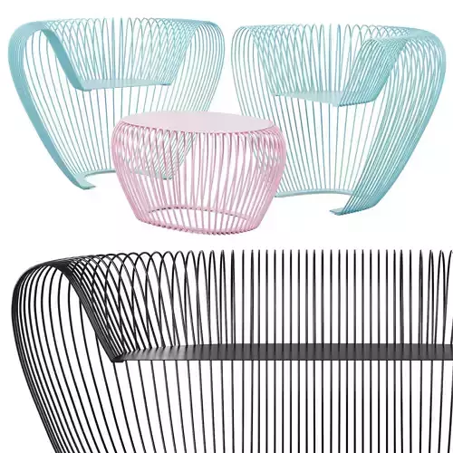 Park benches and table BUBBLE by Concept Urbain