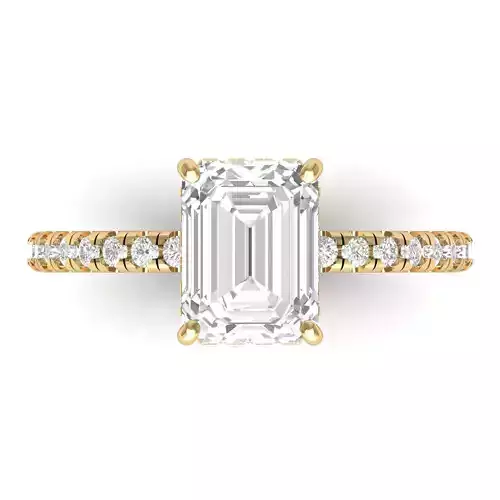 Wedding-Ring emerald cut diamond engagement ring  3D print model