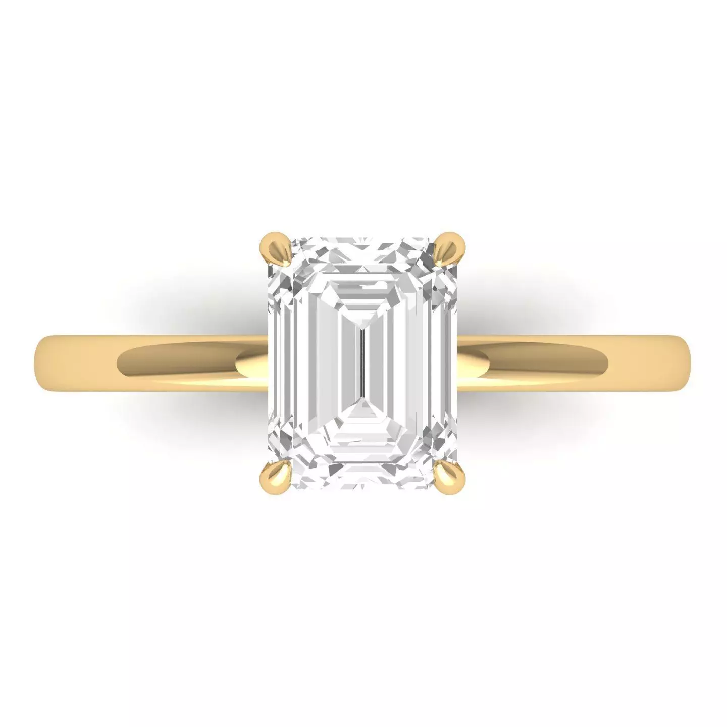 Emerald Solitaire Ring 3D print model_0