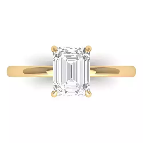 Emerald Solitaire Ring 3D print model