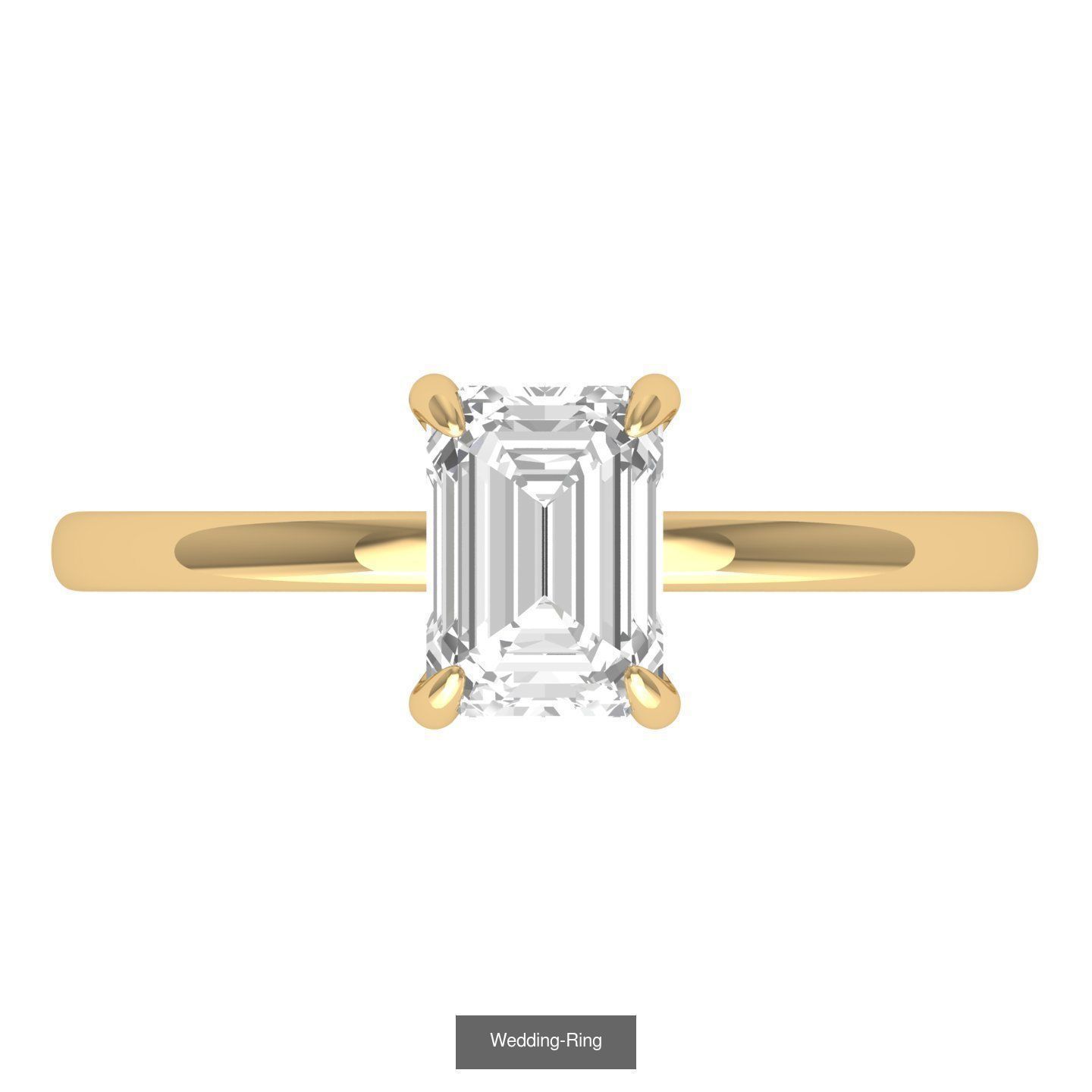 Emerald Radiant Ring 3D Model Collection_5