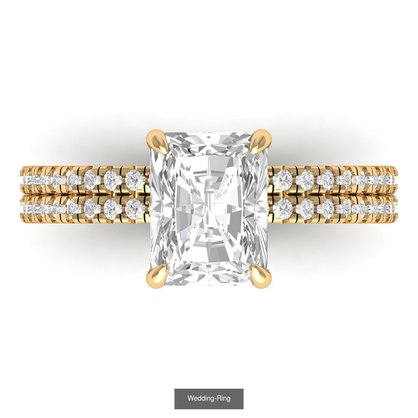 Emerald Radiant Ring 3D Model Collection_8