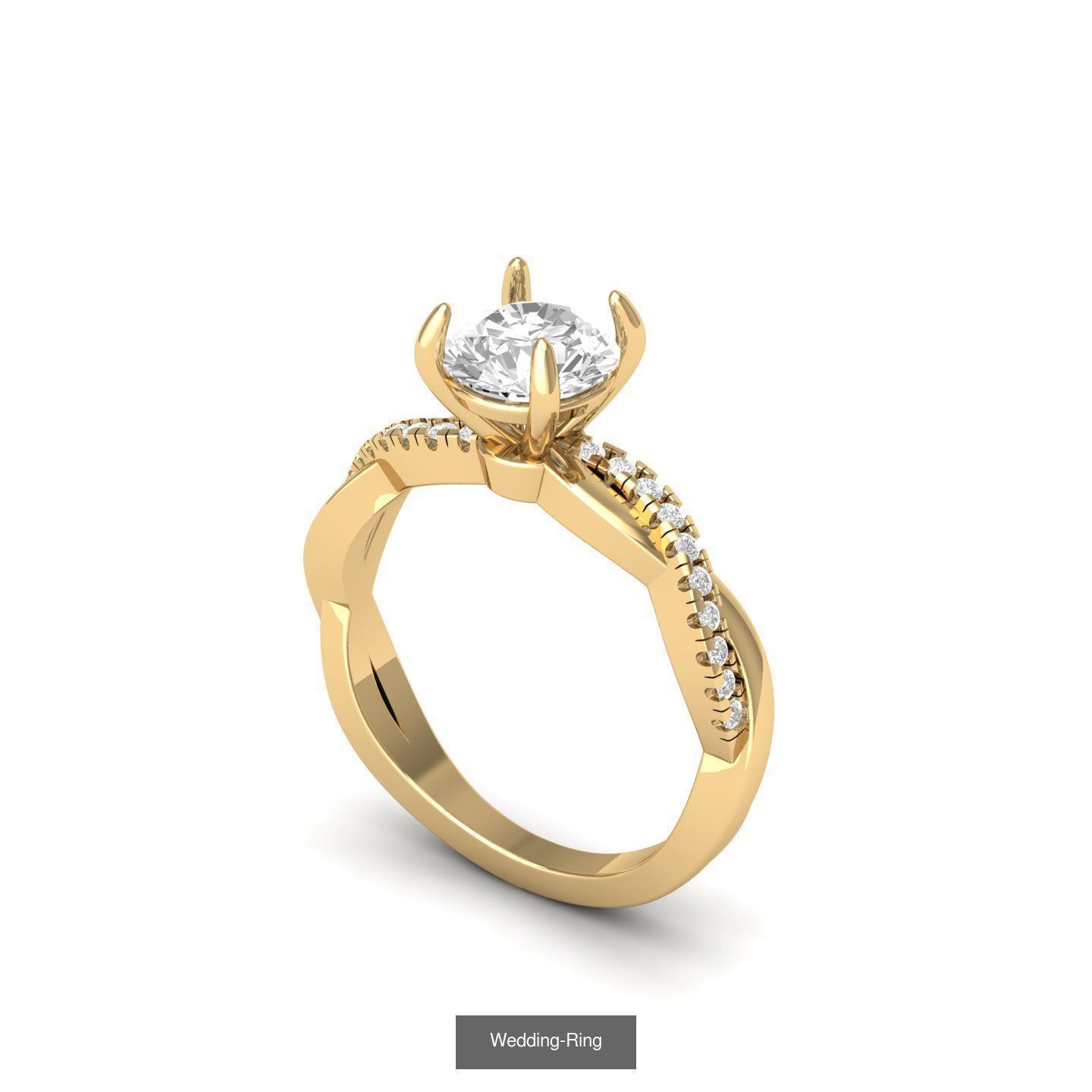 Wedding Engagement Ring BridalSet 3D Model Collection_23