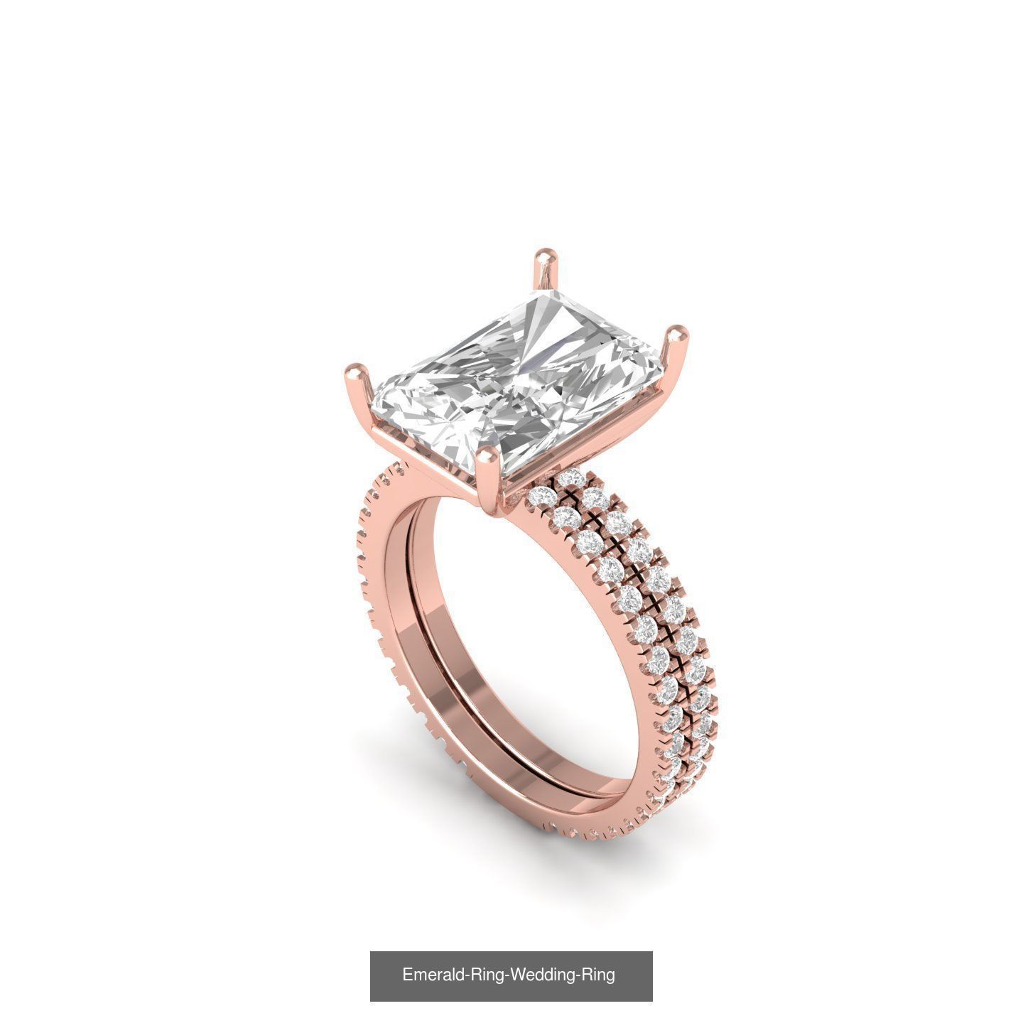 Wedding Engagement Ring BridalSet 3D Model Collection_21