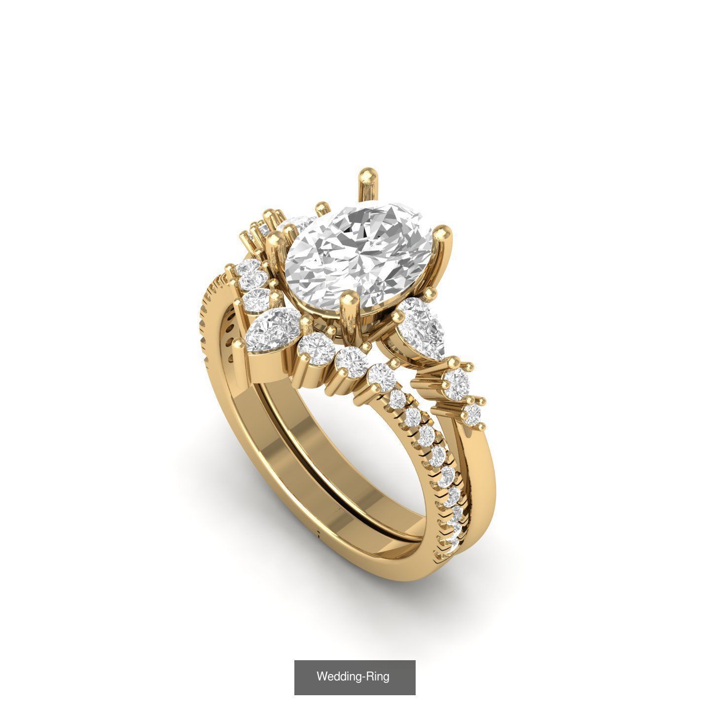 Wedding Engagement Ring BridalSet 3D Model Collection_39