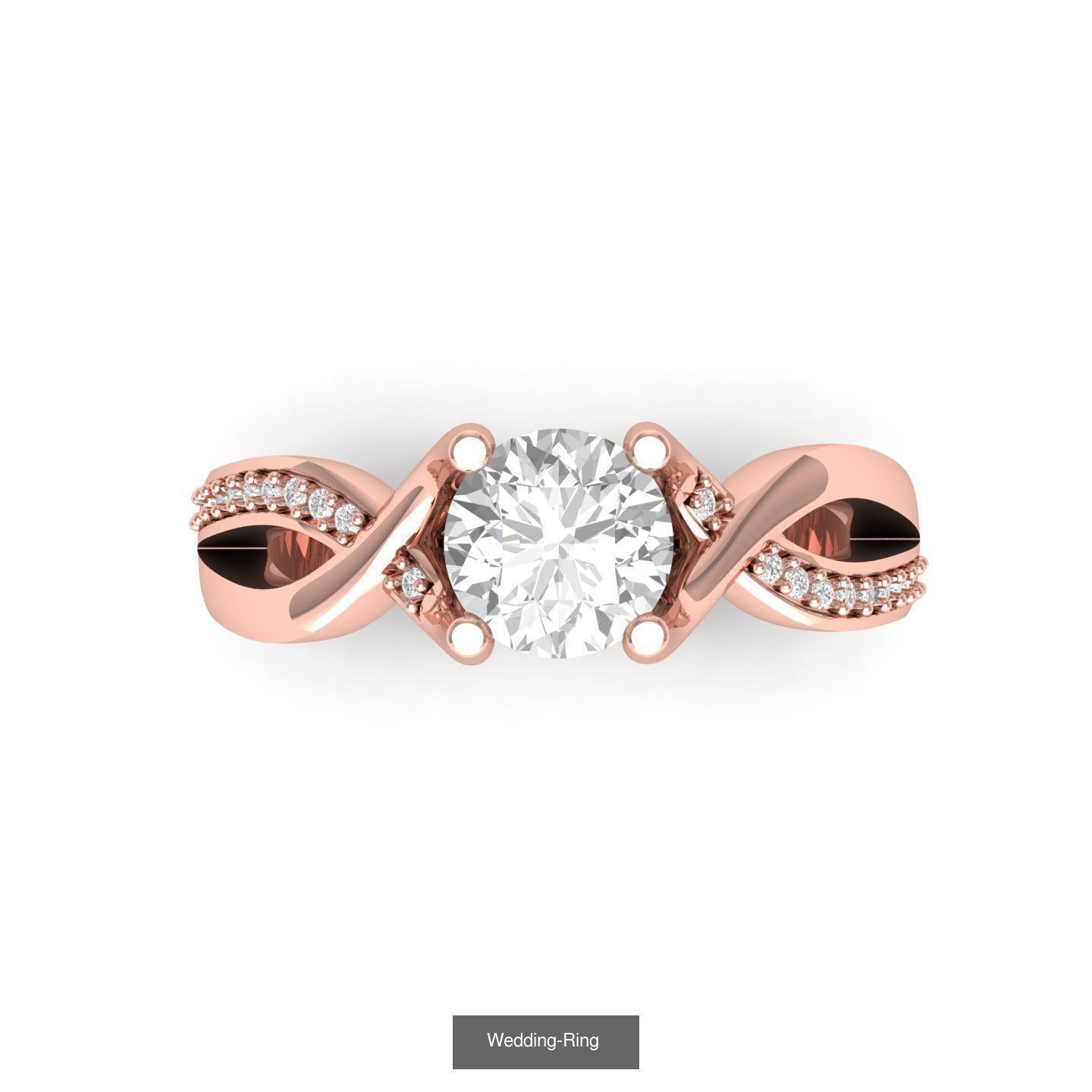 Wedding Engagement Ring BridalSet 3D Model Collection_16