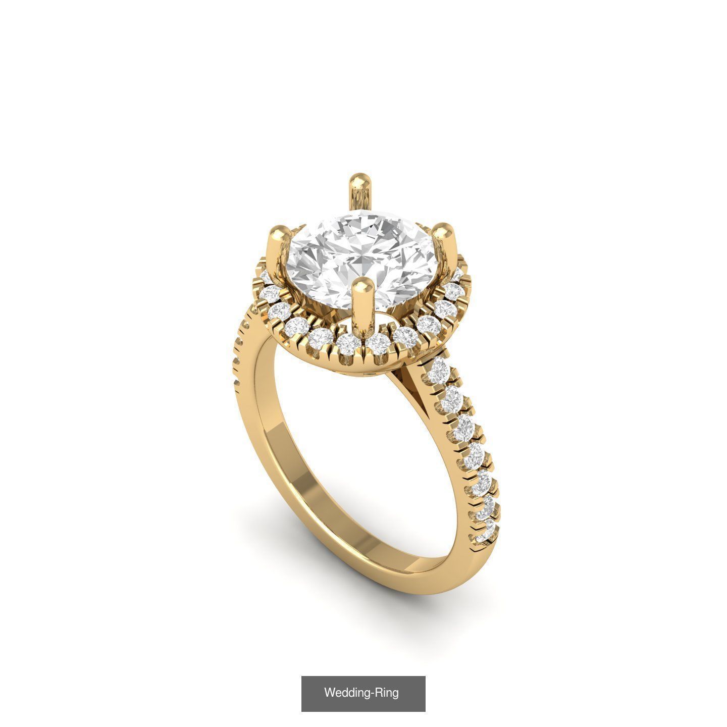 Wedding Engagement Ring BridalSet 3D Model Collection_27