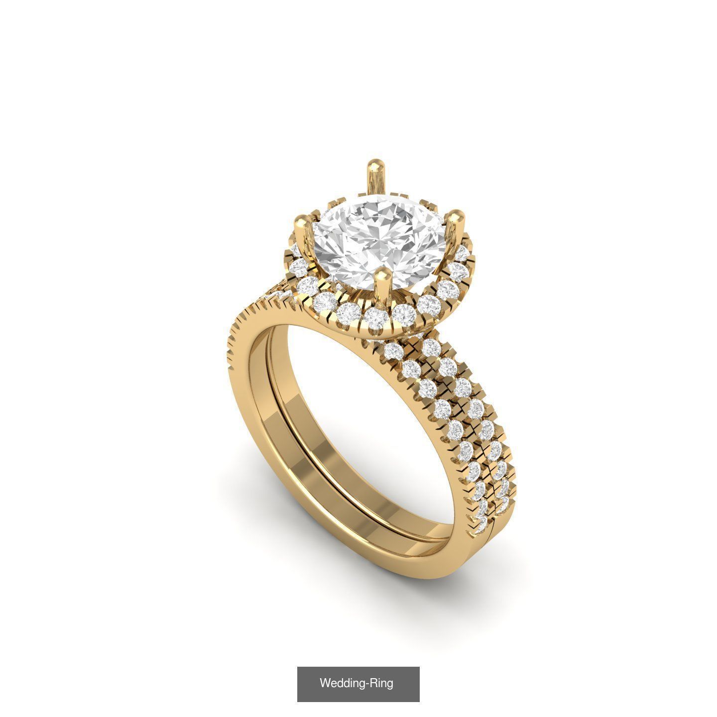 Wedding Engagement Ring BridalSet 3D Model Collection_26