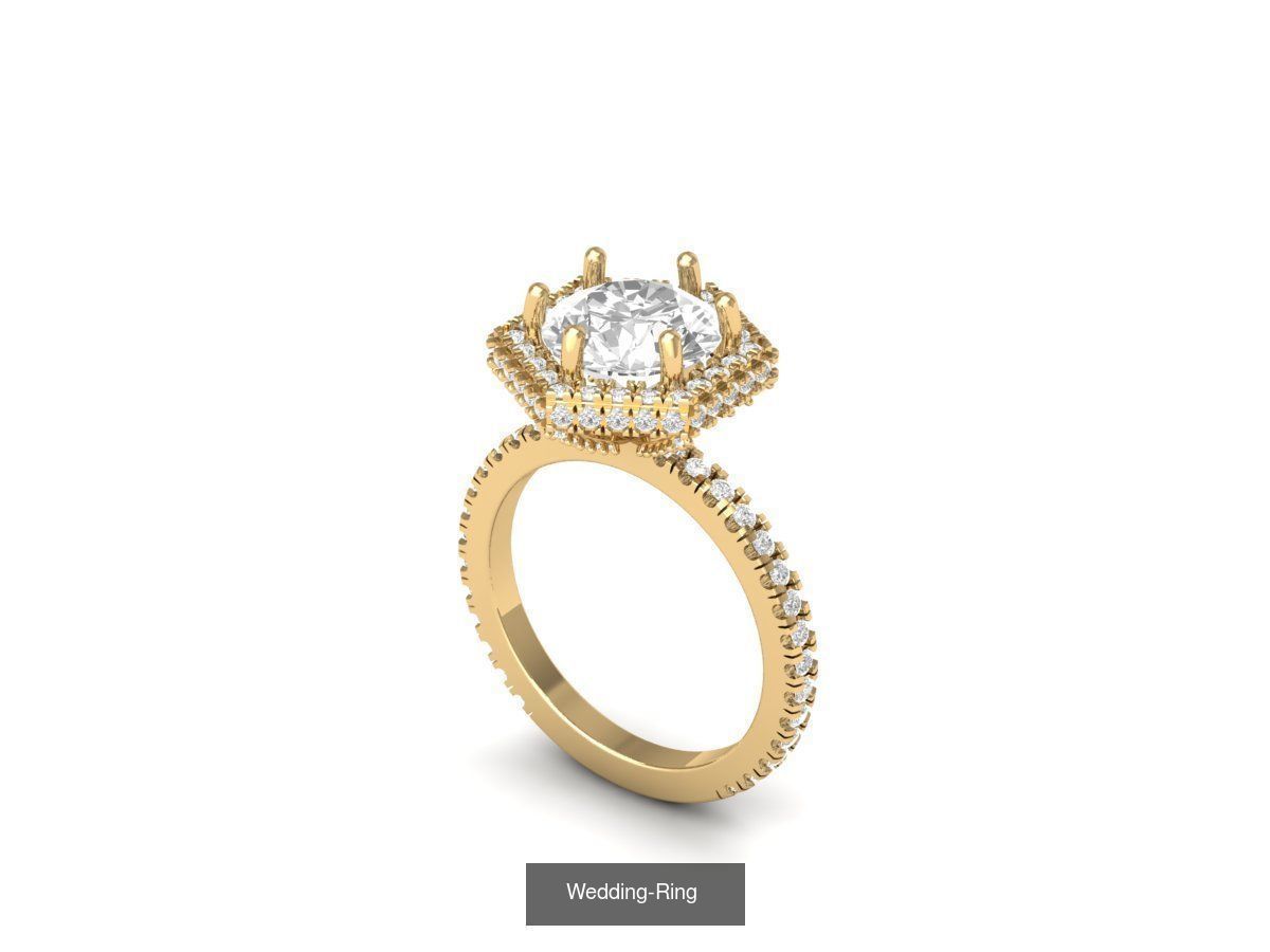 Wedding Engagement Ring BridalSet 3D Model Collection_44